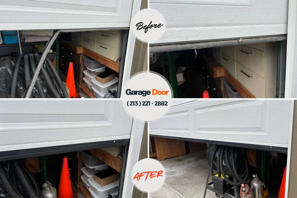 Before and after: garage door repair Albion, IN
